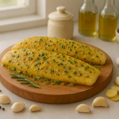 Garlic Herb Basa – Marinated